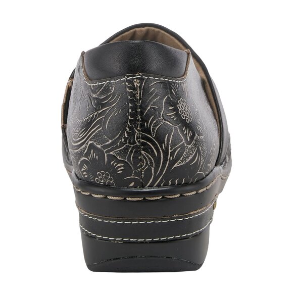 L 'ARTISTE by SPRING STEP Womens' Black Multi Zagabank Leather Clogs Size 5.5 - Picture 3 of 9